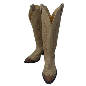 Tony Lama Leather Women’s Embroidered Heeled Slide On Boot Size 5C